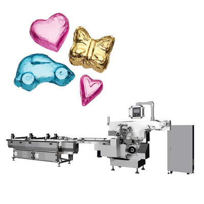 PLC en touchscreen gecontroleerd VULLING Hartvormige folieverpakkingsmachine voor chocola